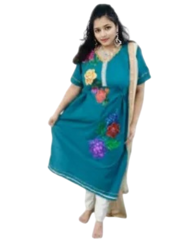 Floral Grace Embroidered Kurti